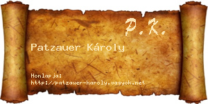 Patzauer Károly névjegykártya